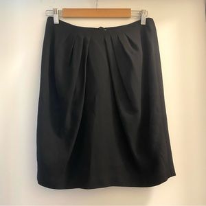 Brooks Brothers Y2K Draped Black Mini Skirt | 4 | Wool | Lined